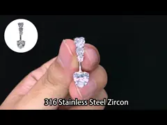 Зажим диаманта цветка снега на кольцах кнопки живота царапает устанавливать сталь ранга инкрустации хирургическую video