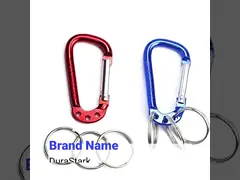 D сформировал алюминиевый тип цепь кольца для ключей ключевой цепи 3 Carabiner щелчкового крюка рюкзака ключевую video