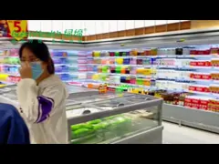 Автомобиль размораживает коммерчески блок медной трубки раздвижной двери верхней части замораживателя дисплея конденсируя video