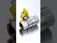 Газовый клапан внутренней резьбы шарикового клапана латуни одобренный ИСО КЭ безопасности природного газа 1 дюймов латунный video