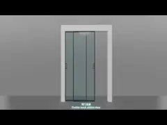 Закрытие внутренней бескаркасной раздвижной двери из закаленного стекла синхронное мягкое video