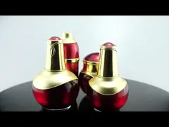 50g 120ml Luxury Cosmetic Packaging Red Glass Acrylic Lotion Essence Face Cream Jar