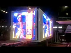 афиша СИД сторон P6 коробки 3 рекламы СИД 16ft цифров установленная на тележке video