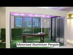 Сад моторизовал алюминиевые жалюзи патио аксессуаров перголы на открытом воздухе video