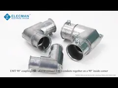 ZEC оцинковывают фасонные части для трубки EMT углы 90 градусов соединяя тип setscrew video