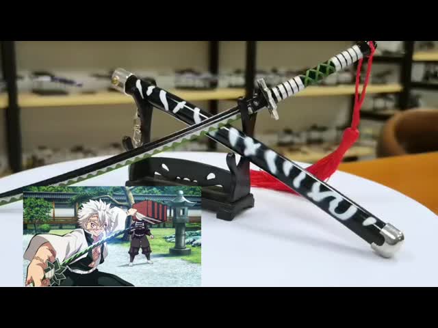 Аниме Меч Убийца Демонов Брелок Синазугава Санеми Ничирин Мини Катана Брелок видео