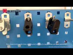 Черная покрытая сталь весны ДО РОЖДЕСТВА ХРИСТОВА испускает лучи струбцины для продетого нитку фланца дюйма штанги 1/2 video