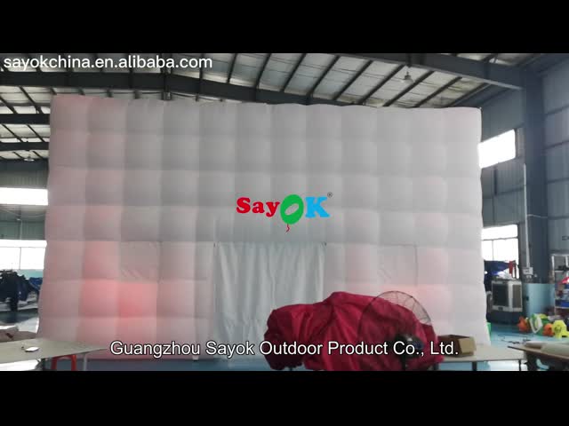 Специализированный воздушный кубический шатер надувный ночной клуб свадебный фото стенд с красочным светодиодным светом надувный воздушный шатер видео