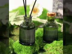 Fragrance Glass Bottle Reed Diffuser Private Label 100ml With Gold Metal Lid