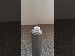 Повторно использованный привод аэрозоля один раз снятый для пустых жестяных банок расслоины не video