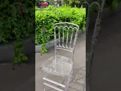 Современное штабелируя стул Наполеона акриловой смолы ясности стула Кьявари свадьбы Кристл video