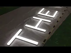 Изготовленный на заказ приведенный 3d гальванизировать нержавеющей стали знака магазина логотипа передний video