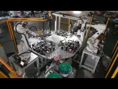 Автоматическая производственная линия заварки и собрания робота для автомобильной пластиковой отделки video