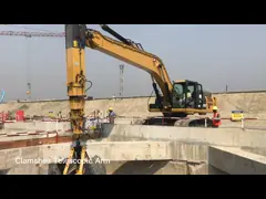 Excavator Telescopic Long Arms With Hydraulic Clamshell Bucket For Foundation