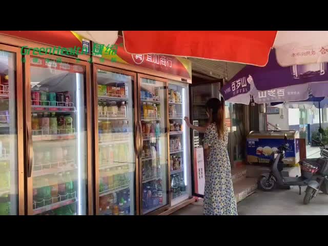 дверь 2520Л н стеклянная отсутствие охладителя дисплея безалкогольного напитка падений для магазина 2 к 8К видео