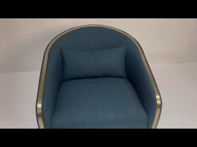 Modern Comfortable Blue Fabric Single Armchair Sofa For Living Room