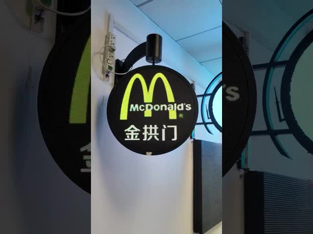 Outdoor Display Circular LED Sign P4RGB Two Sides Store Logo