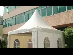 Купол белого нержавеющего шатра события пагоды алюминиевого сплава высокий пиковый на верхней части video