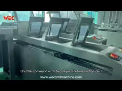 SMT PCB Shuttle Conveyor With Two Layer Return On Top Rail video