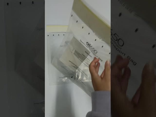 Plastic Printed LDPE Clear Specimen Transport Bags Self Adhesive video