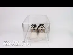 Изготовленный на заказ ясный прозрачный акриловый витринный шкаф тапки ЛОСНИСТЫЙ video