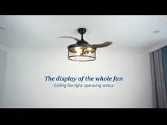 42 Inches Farmhouse Bedroom Invisible Ceiling Fan With Lights And Remote Control