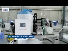 Машина льда хлопь свежей воды делая с деятельностью экрана касания ПЛК легкой video