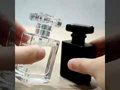 Customizable Luxury Glass Mist Spray Bottle 100ml Empty Square Perfume Bottle video