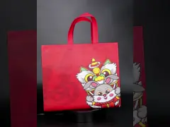 Хозяйственная сумка ручки китайской сумки подарка Нового Года многоразовая не сплетенная с логотипами video