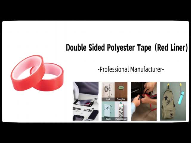 1240mm Red Liner Double Sided Tape Strong Stick Double Sided PET Tape
