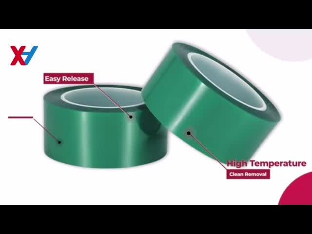 Green 0.05mm Polyester Adhesive Tape Silicone For Powder Coating