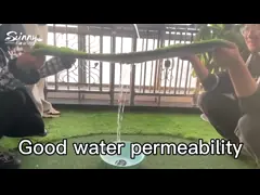 Трава 25мм дружелюбного любимца размягченности ПЭ ПП искусственная водоустойчивая на тон собак 4 video