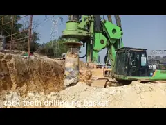 Bore Piles Drilling Single Cut Rock Bucket DF30 Bullet Teeth Post Hole ISO9001