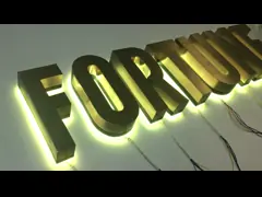 Строя нержавеющая сталь знака письма канала RGB загорелась video