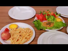 Отлитая в форму пульпа Таблеваваре багассы 9 дюймов Эко Биодеградабле 10ин круглых отходов сахарного тростника video