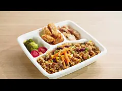 отлитая в форму пульпа подноса еды отсека подноса 5 отсека подноса 5 багассы сахарного тростника 260ММ Пакакгинг video