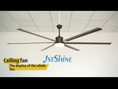 Лезвия металла черноты 100 дюймов потолочный вентилятор мотора DC современного большой со светом СИД 3 цветов video