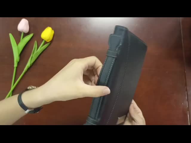 Portable Waterproof Binder Leather Business Padfolio Mobile Power Notebook