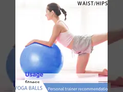 Сгущенный шарик 65cm спортзала PVC анти- разрыванный, нетоксический шарик тренировки для потери веса video