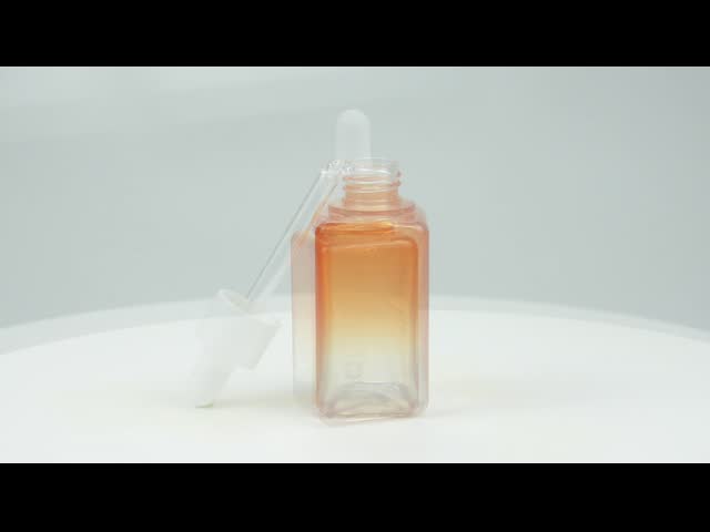 50ML Gradient PETG Cosmetic Bottle Square 20/410 Essential Oil Bottle Packaging video