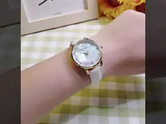 Кварц 1,25 дам дозора кожаного ремня дюйма желтый сделать водостойким video