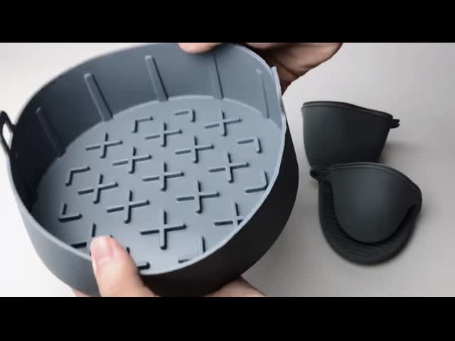 Food Safe Silicone Kitchen Tool Easy Cleaning Air Fryer Pot Liners Reusable Basket