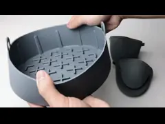 Вкладышей бака Fryer очищая воздуха инструмента кухни силикона еды корзина безопасных легких многоразовая video