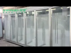 Охладителя двери воздушного охлаждения R22a большая емкость вертикального переднего стеклянного для напитков video