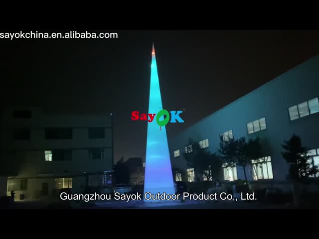 7m 23ft White Led Inflatable Traffic Cone With Colors Changing Lights