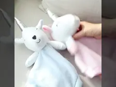 Розовое плюшевое одеяло безопасности из флиса Lovey Newborn Animal Stuffed Blanket video