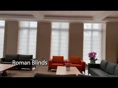 Шторки дизайнерской светомаскировки ткани 100% полиэстер ткани крытой бесшнуровой римские video