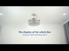 Свет потолочного вентилятора Ретрактабле мотора АК лезвий низкоэнергетический кристаллический для спальни video