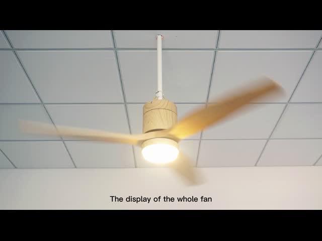 Энергосберегающий 52in полный потолочный вентилятор СИД держателя с твердыми деревянными лезвиями видео