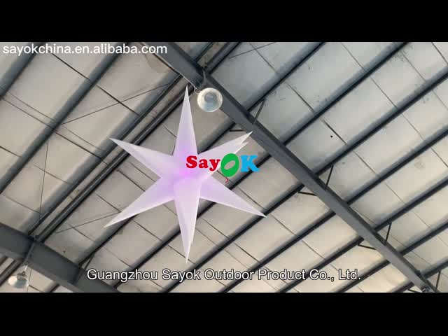 декоративная лампа мероприятий на свежем воздухе звезды смертной казни через повешение украшения 2m раздувная освещая видео